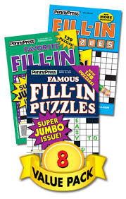 Word fill ins puzzle book for adults: Fill Ins Value Packs Penny Dell Puzzles