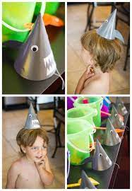 Shark Party Hat Diy My Insanity Shark Birthday Party Shark Party Under The Sea Party