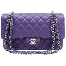 Chanel Purple Lambskin Double Flap Classic Medium Size 1stdibs Com Shoulder Bag Chanel Bag Leather Tote Purse