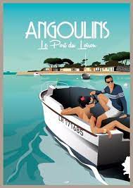 Affiche Angoulins Sur Mer Le Port Du Loiron Doz Affiches Vintage Affiche Vintage Affiches De Voyage Retro Affiches De Voyage