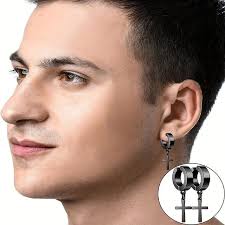 2Pcs Crystal Strong Magnetic Ear Stud Clip Earrings for Men and Women, Punk  Round Zircon Magnet Earrings Non Piercing Jewelry