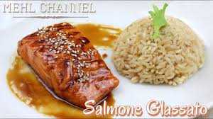 Salmone con salsa teriyaki,salmone tritato piccante e kataifi 2 pezzi. Salmone Glassato Al Miele Con Riso Al Limone Ricetta Secondo Di Pesce In Agrodolce Mehl Channel Youtube