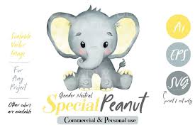 Download Baby Elephant Png Eps Svg Yellow Color Clip Art Vector 480678 Illustrations Design Bundles
