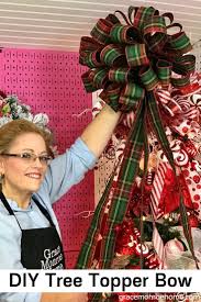 How To Make A Christmas Tree Topper Bow Christmas Tree Topper Bow Christmas Tree Bows Christmas Tree Topper Bow Diy