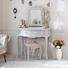 A Charming Light Grey Dressing Table Set In Our Classic Elise Range Also Available In White Cheap Bedroom Furniture Sets Grey Dressing Table Furniture