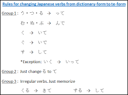 japanese verbs te form free japanese lessons