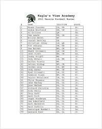 Sample Football Roster Template Pdf Format Football Roster