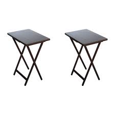 Breakfast in bed tray food dinner snacks tv tables folding legs bamboo. Mainstays 2 Pack Folding Tv Tray Table Set In Walnut 19x15x26 Inch Walmart Com Walmart Com