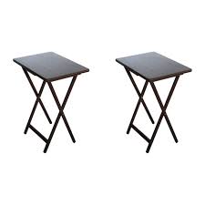 Sie suchen den besten sale? Mainstays 2 Pack Folding Tv Tray Table Set In Walnut 19x15x26 Inch Walmart Com Walmart Com