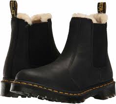 Martens chelsea boots for women from the largest online selection at ebay.com. Women Dr Martens Black Fur Lined Leonore Wyoming Chelsea Boots Shoes Leonor Uk 7 Us 9 For Sale Online Ebay