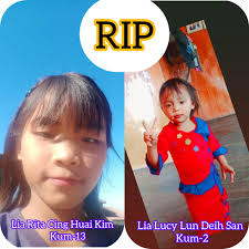 Dah pih na leh Hehnep hunbawl nang zak sak na Lia Rita Cing Huai Kim  (kum-13) Lia Lucy Lun Deih San (kum-2) Tonzang gam Cikha parish Vaivet  (Cizam) khua aa teng Pa