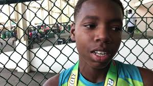 Lavoris Ruth after winning the 13 year old racewalk