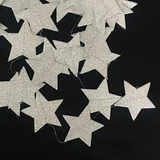 26 Feet Silver Paper Fivepointed Star Garland Hanging Decor Fivepointed Star Event And Party Supplies Glitter Star Party Star Party Star Garland Hanging Decor