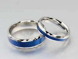 Thin Blue Line Couples Wedding Ring Thin Blue Line Ring Couple Wedding Rings Promise Rings For Couples