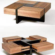 The rectangular table is made from solid mango wood and is supported by four hairpin legs with a gold finish for some retro vibes. Handgemacht Kunst Mode Liebe Design Handarbeit Tea Table Design Modern Square Coffee Table Coffee Table Design Modern