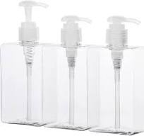 Amazon.com: Suream Clear Plastic Shampoo Bottles, 3-Pack 9.5 ...