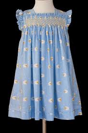 Hand Smocked Cotton Dress Age 18 Months Blue Cotton With Sheep Vestidos Bordados Para Nina Trajes Para Ninos Vestidos Bordados