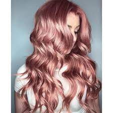 Metallic Dusty Rose Hair Color Rose Gold Rose Hair Hair Styles