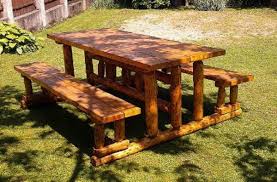 Rustic table designs are available in a farmhouse, live edge wood slab, natural wood, or rustic wood table. Casa Padrino Garden Furniture Set Rustic Table 2 Garden Benches Mod Gm2 Oak Solid Wood Real Wood Furniture Solid