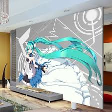 Aliexpress Com Buy Hatsune Miku Wallpaper Custom 3d Photo Wallpaper Japanese Anime Wall Murals Cartoon Kids Girl Bedroo Mural Wallpaper Photo Wallpaper Mural
