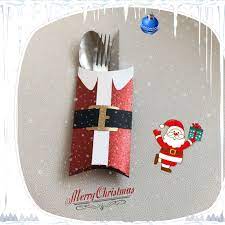 Porte Couvert Noel En Papier Epais Paillete Et Dore A Mettre Sur La Table Loisirs Creatifs Scrapbooking Par Mela Creation De Noel Decoration Noel Diy Noel