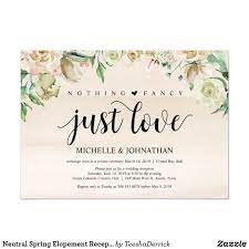 Neutral Spring Elopement Reception Invitation Card Zazzle Com Elopement Reception Reception Invitations Spring Wedding Invitations