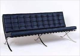 Barcelona Sofa Navy Blue Leather Mies Van Der Rohe Best Leather Sofa Navy Blue Sofa Modern Leather Sofa