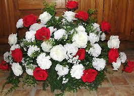 Diy tombstone saddle frames supply 12 grave supplies headstone cemetery flowers. Xl Tombstone Saddle Cemetery Memorial Grave Flowers Carnations Red White Roses Ebay