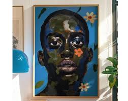 Abstract Poster, Blue Print, Kitsch Aesthetic Art, Eclectic Art, Maximalist  Poster, Dopamine Decor, Livingroom Decor, Trendy Art Print