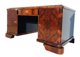 Edeles design und hochglantplatte treffen auf chromapplikationen der extraklasse! Art Deco Schreibtisch Aus Wurzelholz Catawiki