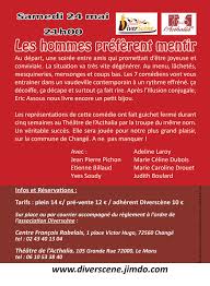 Simon, psychanalyste, doit annoncer à olivia, son épouse, qu'il la quitte pour vivre avec anne catherine. Les Hommes Preferent Mentir 2014 24 Mai 2014 Change 72 Diverscenes