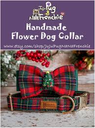 Fast same day shipping · 20% off all orders Christmas Plaid Dog Collar Bow Tie Boy Winter Dog Collar Red Etsy Dog Collar Bows Plaid Dog Collars Christmas Dog Collar