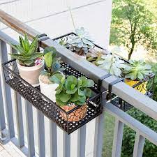 This planter is a simple yet beautiful addition to any deck. Flower Pot Stand Rack Deck Rail Flowerpot Railing Shelf Balcony Rail Planter Shelf Fence Railing Flower Pots Holder Storage Holders Racks Aliexpress