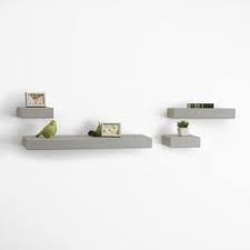 Melannco 4 Piece Distressed Light Gray Wood Floating Chunky Decorative Wall Shelf Set 5230104 The Home Depot Wall Shelf Decor Wall Shelves Wall Decor