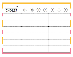 free editable printable chore charts for adults chore chart