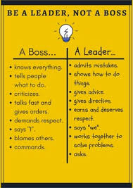 be a leader not a boss poster anchor chart