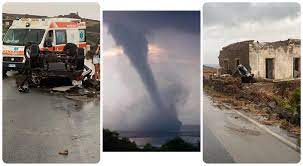 Una tromba d'aria che si è abbattuta sull'isola di pantelleria ha provocato, secondo i soccorritori, la morte di due persone e il ferimento . Cnrvvhkb8zr0sm