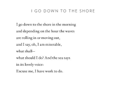 I Go Down To The Shore By Mary Oliver Mary Oliver Quotes Mary Oliver Mary Oliver Poems