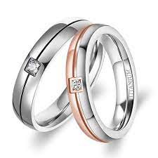 Rose Gold Titanium Wedding Ring Sets With Cz For Women 4mm Titanium Wedding Ring Sets Wedding Ring Sets Titanium Wedding Rings