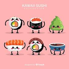 Download Kawaii Sushi Collection For Free Kawaii Kawaii Stickers Mascot Design