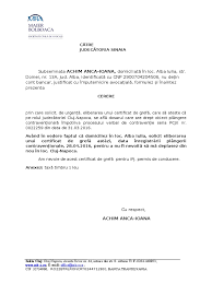 Ce document officiel est délivré par le greffe des tribunaux. Cerere Certificat De Grefa