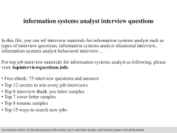 Information Systems Analyst Interview Questions