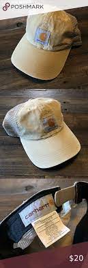 Vintage Style Worn Carhartt Tan Hat Tan Hat Vintage Fashion Black Trucker Hat