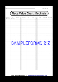 Decimal Place Value Chart 3 Pdf Free 1 Pages