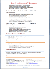 Free policy and procedure templates: Health And Safety Cv Template Tips And Download Cv Plaza