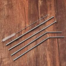 Set 4 Bombillas Reutilizables Acero Inoxidable Silver + Limpiador