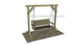 Finding fabric for the outdoor canopy was much easier! Porch Swing Stand Plans Myoutdoorplans Free Woodworking Plans And Projects Diy Shed Wooden Playhouse Pergola Bbq