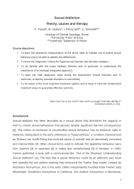 PDF) Sexual Addiction Theory, causes and therapy