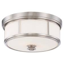 Minka Lavery Harbour Point 2 Light Brushed Nickel Flush Mount 4365 84 The Home Depot Flush Mount Ceiling Lights Flush Mount Ceiling Minka Lavery