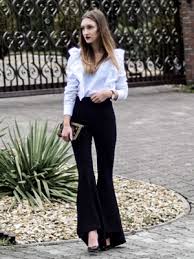 Of all the reasons given for the extreme width of sailor's trousers at the bottoms, the obvious and practical one remains the best. Makemechic Women S Elastic Waist Solid Flare Pants Stretchy Bell Bottom Trousers At Amazon Women S Clothing Store